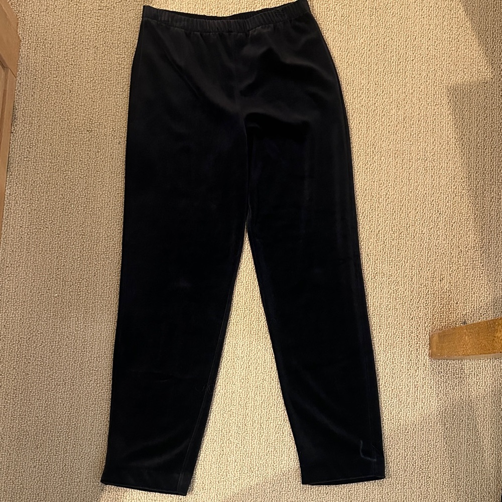 Black Velvet Elastic-Waist Women's Pants